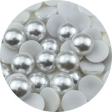 YHYPOCI 40pcs 25mm Half Pearls for Crafts Flatback Half Round Pearl Beads for Jewelry Making Nail Art Scrapbook Craft Wedding Dr