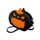 Snappsy Womens Shoulder Bag Trendy Pumpkin Crossbody Bag For Outdoor Vacation Spring Black Mouth