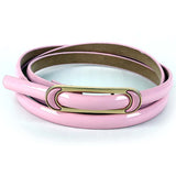 Romp Fashion Women Baby Pink Glossy P.U Leather Belt