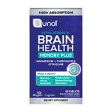 Qunol Brain Health Memory Plus w/Magtein & Cognizin, Improve Memory, 60ct