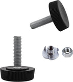 (Pack of 4) Furniture Leveling Feet 1/4 x 25/32 (M6 x 20 mm), Adjustable Round Legs 63/64 (25 mm) Diameter, 1/4 (M6) Thread Leve