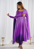 Gosriki Women'S Georgette Anarkali Solid Kurta With Pant & Dupatta (Sade Purple-Gs_Xxl_Purple_Xx-Large),Purple,2,B0FC6RPCZ8