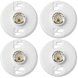 Saysurey 4 Pcs E26 Medium Base Ceiling Lamp Holder Keyless Light Sockets White Bulb Socket Incandescent Fluorescent CFL Lamp Hol