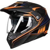 ILM Off Road Motorcycle Dual Sport Helmet Full Face Sun Visor Dirt Bike ATV Motocross Casco DOT Certified Model 606V(Orange, XL)