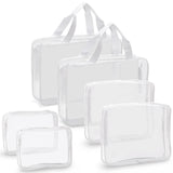 Tbestmax 6 Packs Cosmetic Bags Clear Makeup Bags Portable Waterproof Travel Toiletry Bags Organizer White (2L+2M+2S)