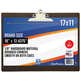 Professional Hardboard Clipboard 17 x 11 Paper Holder, HighCapacity Jumbo Clip, Moisture Resistant, Smooth on Both Sides, R