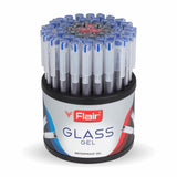 FLAIR Glass Gel Pen | Tip Size 0.6 mm | Elegant Looks | Soft Rubber Grip | WaterProof Ink | Smudge Free Writing | Ideal for Scho