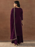 Libas Women'S Silk Blend Kurta Set (49023_Burgundy_Xl)