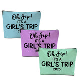 3Pcs Girl Trip 2025 Makeup Bag Funny Girls Trip Gifts Favors Girls Weekend Gifts Weekender Bag Summer Vacation Birthday Graduati