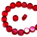 DIQIO 8mm Sparkle Flat Coin Round Crystal Beads (78-82pcs, Red AB)
