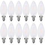 SHUWDKAR Frosted LED Candelabra Bulbs E12 LED Bulbs 25watt Equivalent, 2W Dimmable B11 Vintage Chandelier Light Bulbs Warm White