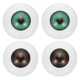 PATIKIL 24mm Doll Eyes, 4 Pcs Realistic Acrylic Eyes Plastic Half Eyeballs for Dolls Masks Halloween Props Art Craft, Dark Brown