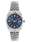 French Connection Lumine | Blue Sunray Round Dial | Date Display | Elegant Analog Watch For Men - Fcp41Um