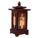 Traditional Korean Wood Lamp | Handmade Asian Oriental Table Lantern | Bedside Bedroom Accent Light | Unique Gift Idea | Hanok D
