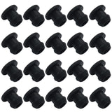 Cionyce 20 Pcs 6 mm Silicone Plugs Waterproof Stoppers, Black Round Rubber Plugs for Round Holes