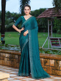 Satrani Womens Pure Georgette Saree (3186S139N_Teal Blue)