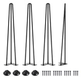 SMARTSTANDARD Hairpin Table Legs 30 Inch, 1/2'' in Diameter 3 Rods, Metal Home DIY Projects for Nightstand, Coffee Table, Dresse