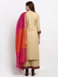 Gosriki Women'S Cotton Straight Kurta And Palazzos & Dupatta (My-Hit-Beige_S_Beige_Small),Beige,,B09HG9QQ82