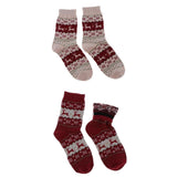 Heavenglow Wool Blend Cozy Crew Socks Causal Winter Christmas Ankle Socks Khaki Red|1 Pair Khaki Socks|Socks