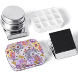 Portable Mini Tin Box 12-Well Empty Watercolor Palette Paint Mixing Tray is a Small Storage Travel Kit with Magnetic Clip and Oi