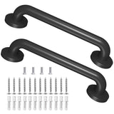 Metal Industrial Stairs Grab Wall Handrail Staircase Steps Indoor Exterior Outdoor Deck Hand Rail Safety Grab Bar (Matte Black)