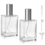 Yerpkefey 50ml/1.7 Oz Glass Spray Bottle Perfume Atomizer,Travel Refillable Perfume Bottles Empty Classic Spray Bottle 2Pack (Si