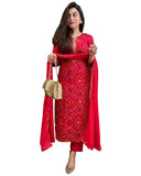 Anni Designer Women'S Rayon Blend Straight Printed Kurta With Pant & Dupatta (Turae-Red-Vks01_M_Red_Medium),Red,M,,,
