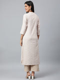 Anni Designer Women'S Cotton Blend Straight Printed Kurta (Sufa_Cream_M_Cream_Medium),Cream,M,Cotton Blend,Casual,kurta