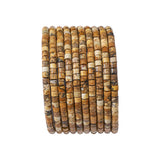 BEADIA Natural Brown Picture Jasper Short Cylinder Beads 2x3mm 155pcs Tube Loose Semi Gemstone Beads for Jewelry Making Design