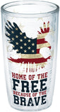 Tervis Made in USA Double Walled Home of the Free Because of the Brave Insulated Tumbler Cup Keeps Drinks Cold & Hot, 16oz - No