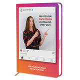 Jhingalala Diaries Social Media Design Customized Cover Hard Bound Diary 2026 With Monthly Planner I Personalised Name And Pho