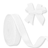 JaoZuyard White Burlap Ribbon 1 inch X 20 Yard Natural Linen Woven Ribbon DIY Handmade Wired Edging Production Wreath Holiday De