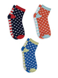 U.S. Polo Assn.. Kids Kids HighAnkle Length Ks005 Cotton Stretch Socks Pack Of 3(Ks005P3_Dress Blue/Skydiver/Paprika_810 Y)
