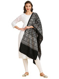 Dupatta Bazaar WomenS Black Hand Block Ajrakh Printed Mushru Stole
