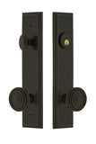 Grandeur Hardware 840359 Carre Tall Plate Complete Entry Set with Soleil Knob, Backset Size 2.75, Timeless Bronze