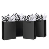 SHIPKEY 10 Pack Black Gift Bags, Medium Paper Bags with Black Tissue Paper, 8x4x11 Inches Paper Bags for Holidays (20x10x28 cm)