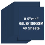 Cardstock 8.5 X 11, 40 Sheets Dark Blue Card Stock, 65lb/ 180gsm Copy Paper, Cardstock Printer Paper For Art, Painting, Invitati