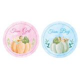 72pcs Pumpkin Gender Reveal Stickers, 2in Team Boy & Team Girl Fall Decorations for Gender Reveal Party Thanksgiving & Autumn Ba