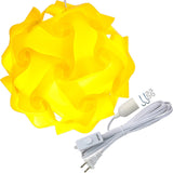 Lightingsky DIY IQ Jigsaw Puzzle Lamp Shade Ceiling Pendant Lampshade Kit with 15 Feet Hanging Cord (Yellow, XL-16 inch)