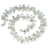200pcs Czech 12mm Faceted Teardrop Briolette Crystal Glass Beads Pendant Drop Light Green Shimmer