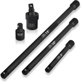 Neiko 00256A 1/2Inch Drive Impact Extension Bar and Adapter Set, 5Piece | Includes 5, 10, 15Inch Extension Bars, Universal Jo