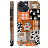 Generic Compatible with for iPhone 14,Ghost Cowboy Patchwork Halloween Phone Case for Girl Women Boy Men,Scratch Resistant Shock