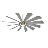 Minka Aire F870L-BS Windmolen 65 Outdoor Ceiling Fan with LED Light and Remote Control, Brushed Steel
