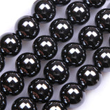 GEM-Inside 14mm Natural Black Hematite NonMagnetic Gemstone Loose Beads Round Energy Stone Power Beads for Jewelry Making 15