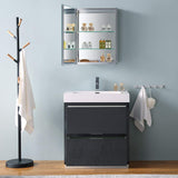Fresca Valencia 30 Inch Glossy White Freestanding Modern Bathroom Vanity And Medicine Cabinet - Includes Integrated Sink With 2