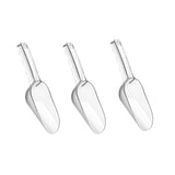 LVVXIXI 3PCS Clear Plastic Ice Scoop, 48 ounces Alec Ice Scoop, Kitchen Scoop for Ice Bucket Ice, Popcorn, Coffee Beans, Flour (