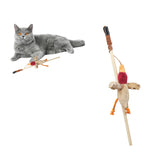 SPOT Skinneeez Stuffing-Free Forest Friends Cat Teaser Wand Toy with Catnip - Interactive Play for Cats and Breeds, Assorted Cha