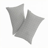 Snappsy 2 Pieces Matte Mini Travel Pillow Padded Checkered Velvet Pillow Curved Tapered, Gray