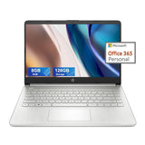 HP 14 Ultralight Laptop for Student and Business, Intel Core N4120 (4-Core), 8GB RAM, 128GB Storage, 1 Year Office 365, Win 11 S