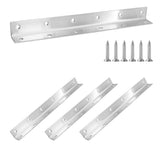 Redunest L Bracket, Heavy Duty Corner Brace, 4 Pack 10.8 Metal Shelf Bracket Angle Bracket for Shelves, Polished Silver Stainles